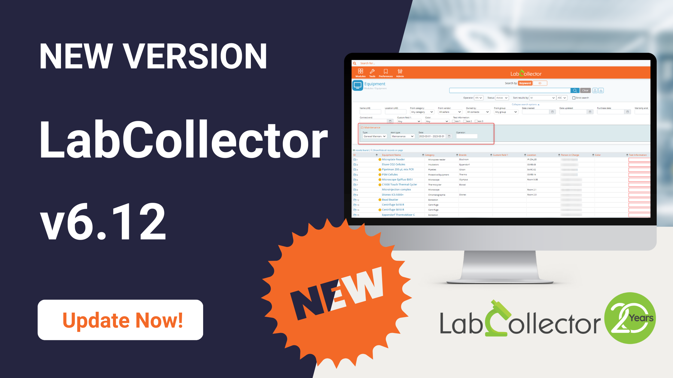 Read more about the article LabCollector v6.12 is here!